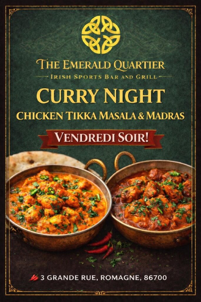 Curry Night at The Emerald Quartier Romagne